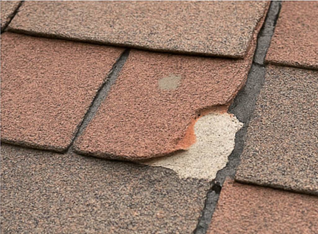 Tile roof chipped and damages