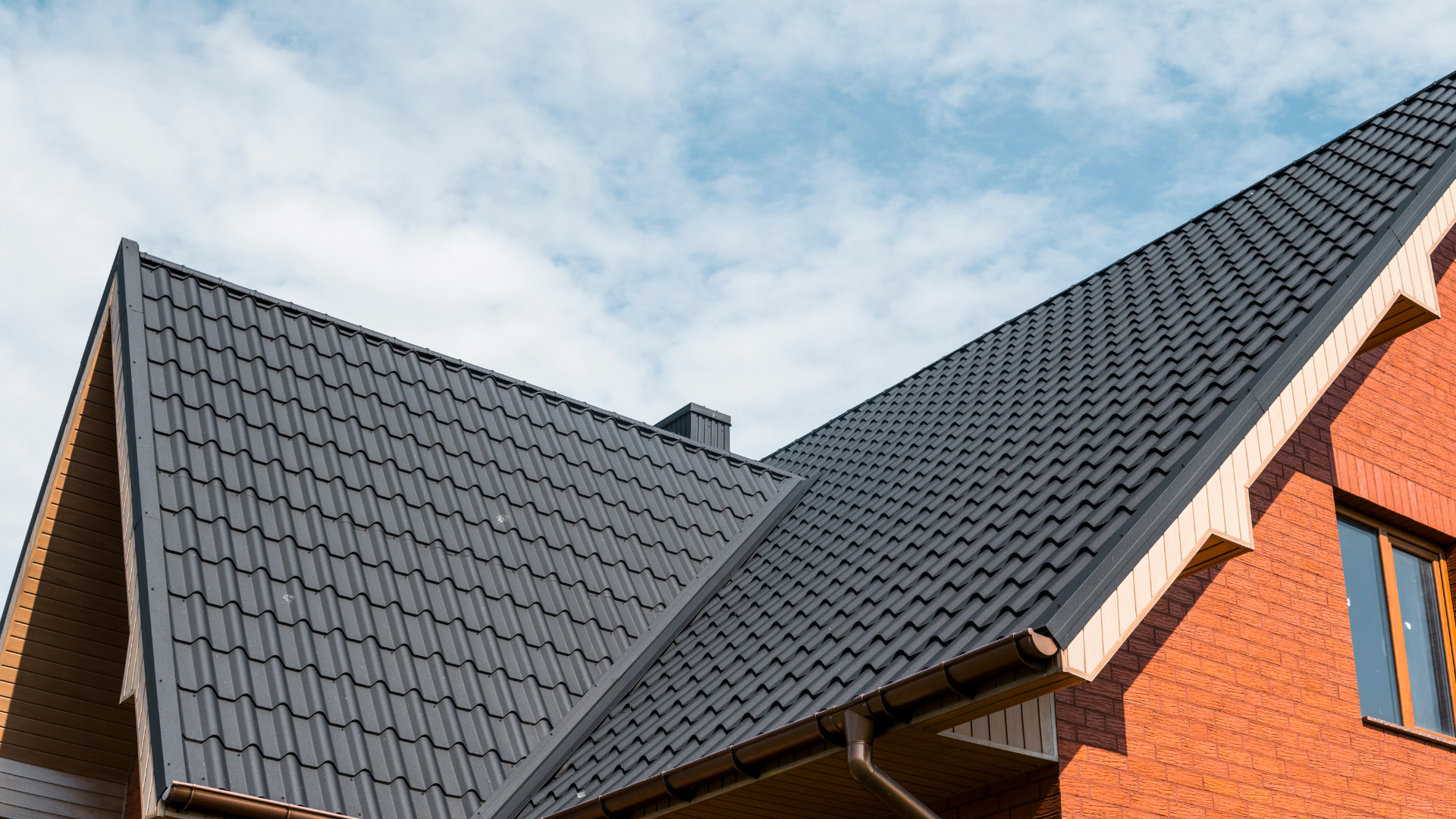 Grey Metal Roof and a sky.